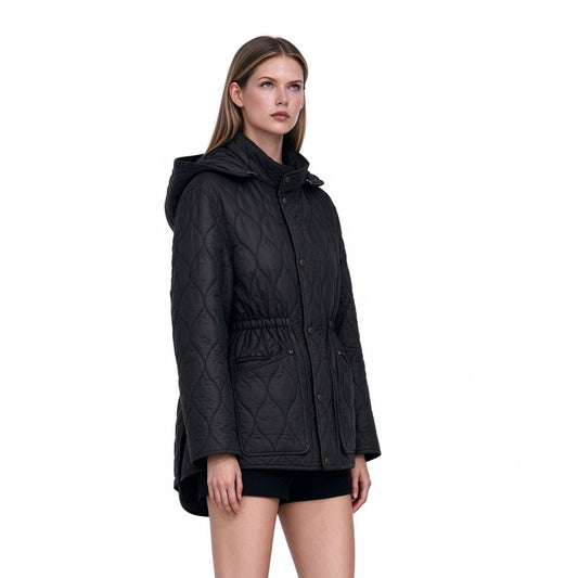 Hooded, adjustable waist, cotton padded jacket, thin jacket, outerwear