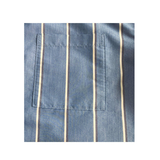 Women's 100% Cotton Blue Striped Long Sleeve Classic Shirt