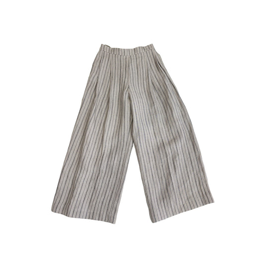 Women's 100% Linen Vintage Striped Wide Leg Pants