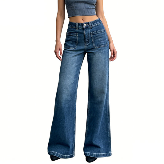 Women's Classic Straight Leg Jeans With Front Double Pockets