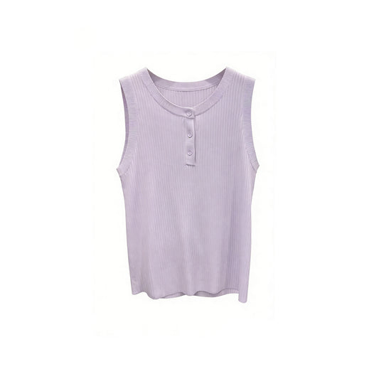 Women's Soft Knit Sleeveless Crew-Neck Top Tank Top