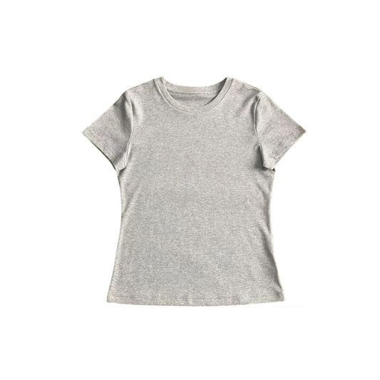Women's Solid Short Sleeve Crew Neck T-shirt Casual Top