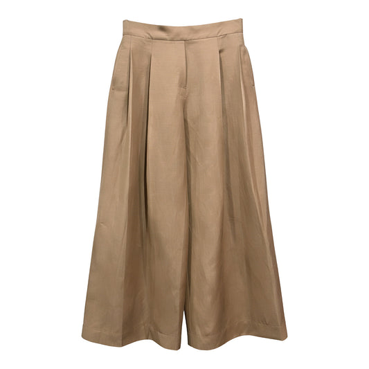 Women's Wool Linen Wide Leg Trousers Vintage Pants
