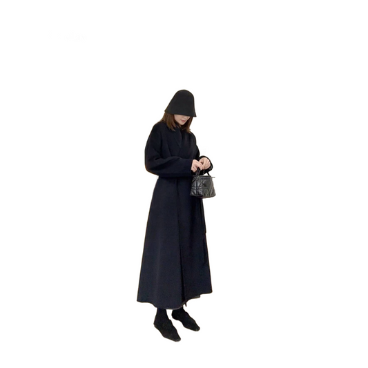 Women’s Double Faced Wool Coat Long Warm Winter Elegant Overcoat