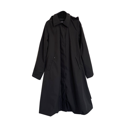 Women’s A-Line Hooded Coat Long Chic Outerwear withPockets