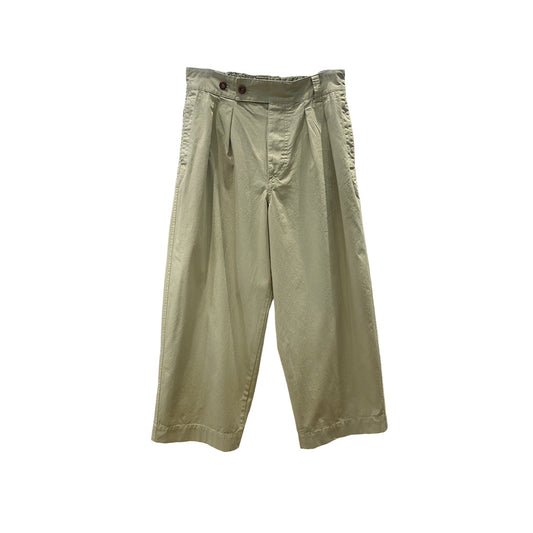 Women's Cotton Wide Leg Ninth Pants With Adjustable Waist