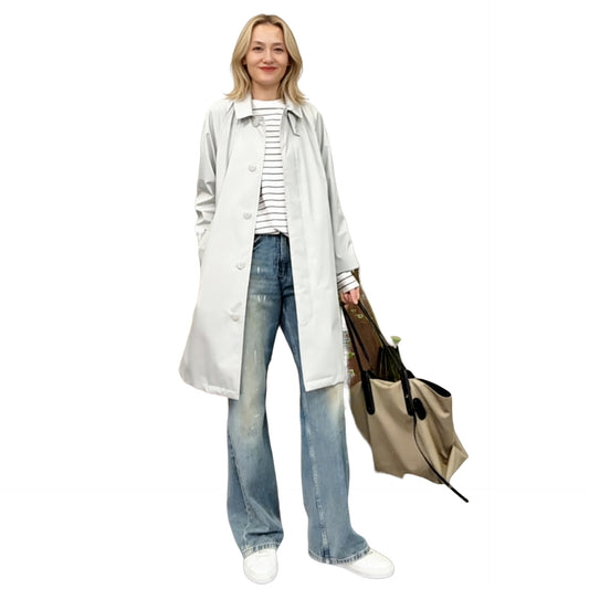 Women's Minimal Single Breasted Trench Coat Mid Length