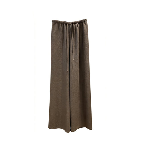 Women's Silk Linen Blend Summer Draped Straight Leg Gala Pants