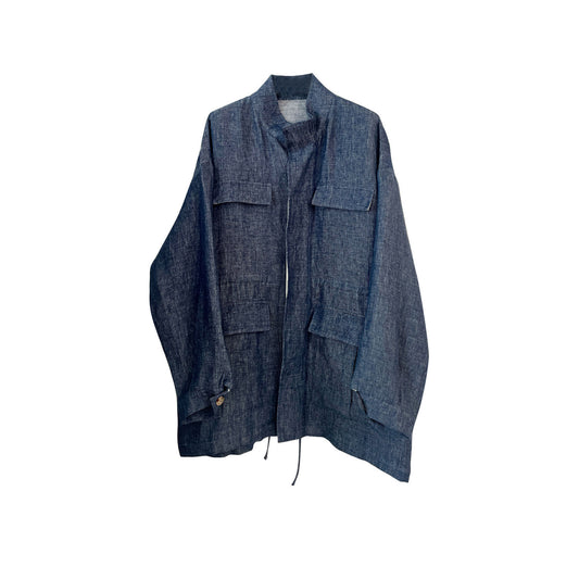 Women’s Stand Collar Coat with Drawstring Waist and Pockets